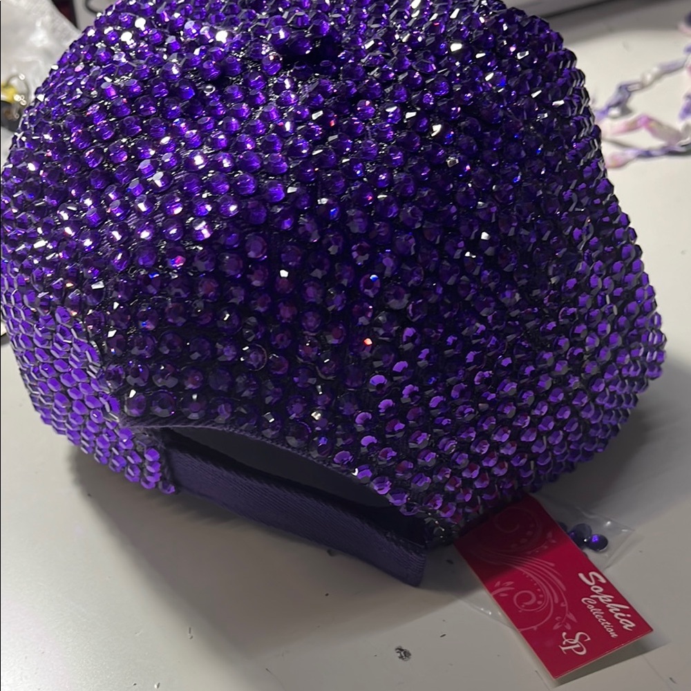 Purple Rhinestone Cap - Picture 2 of 3